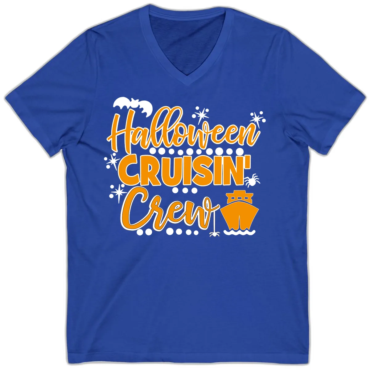 Halloween Cruisin' Crew V-Neck in True Royal