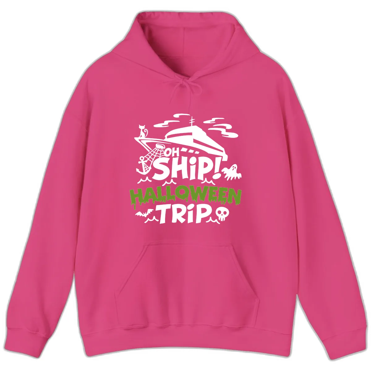 Oh Ship Halloween Trip Hoodie in Heliconia