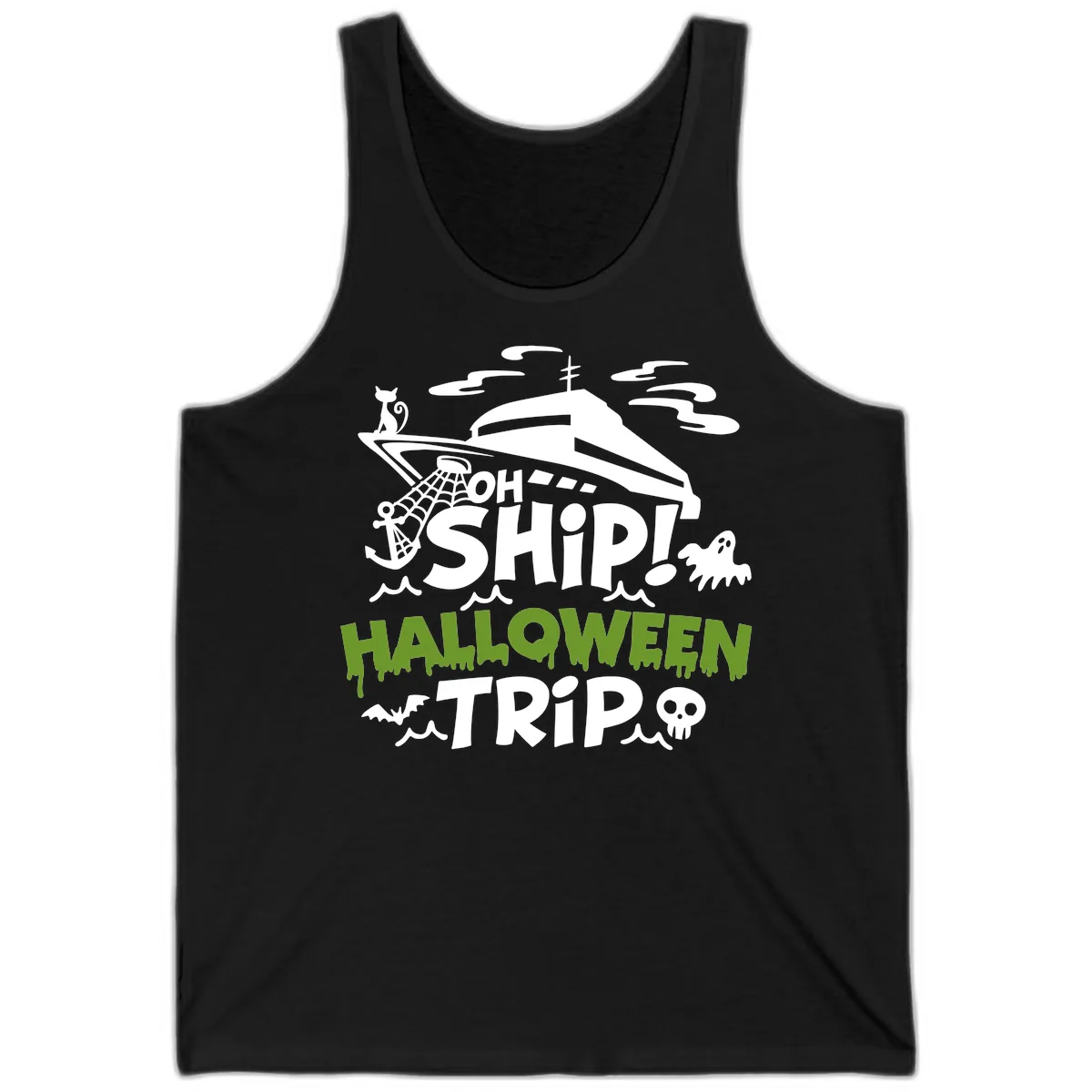 Oh Ship Halloween Trip Tank in Black