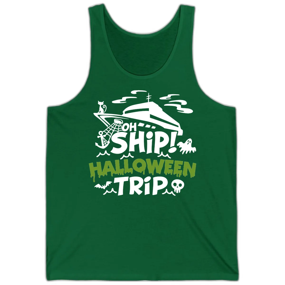 Oh Ship Halloween Trip Tank in Kelly
