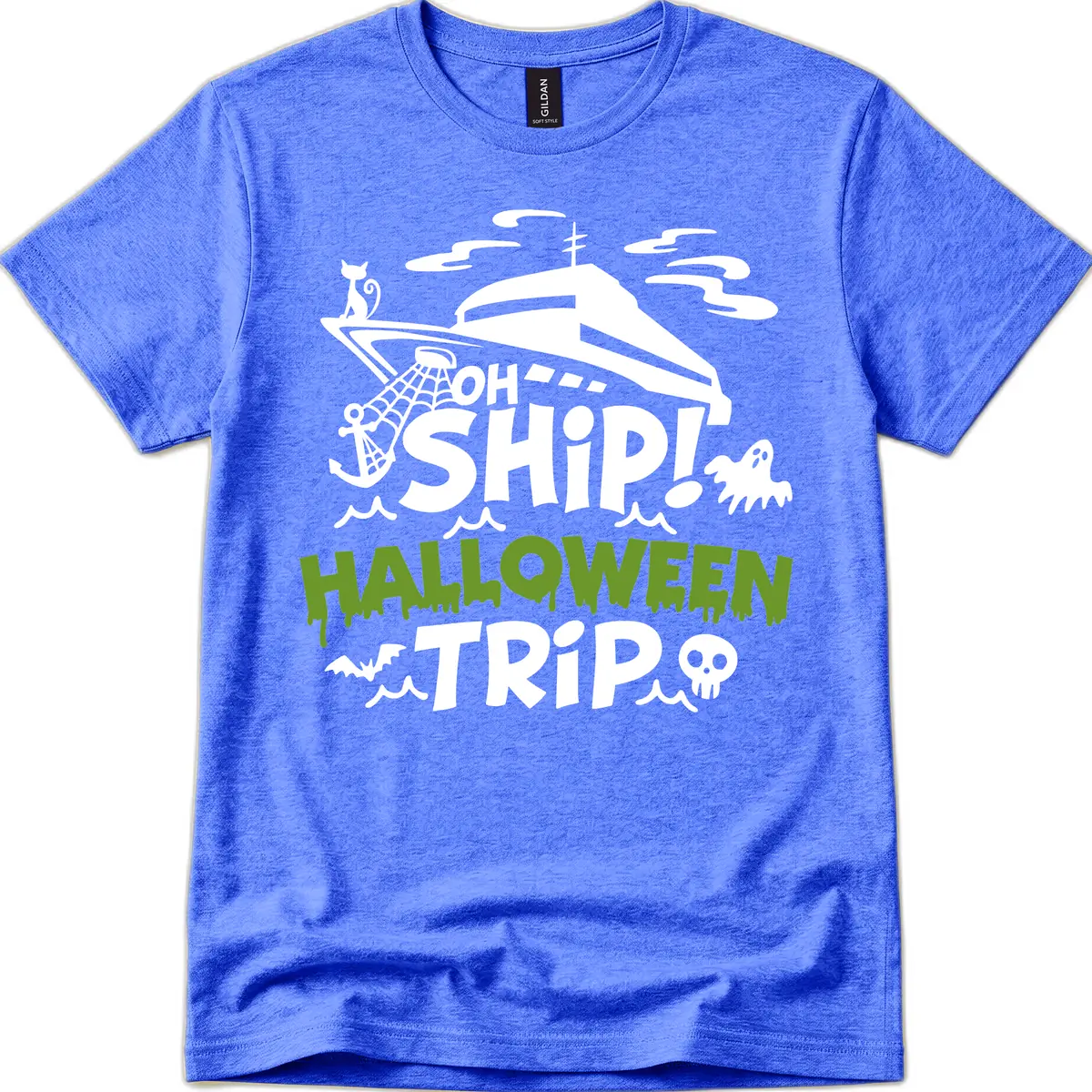 Oh Ship Halloween Trip T-Shirt in Heather Royal