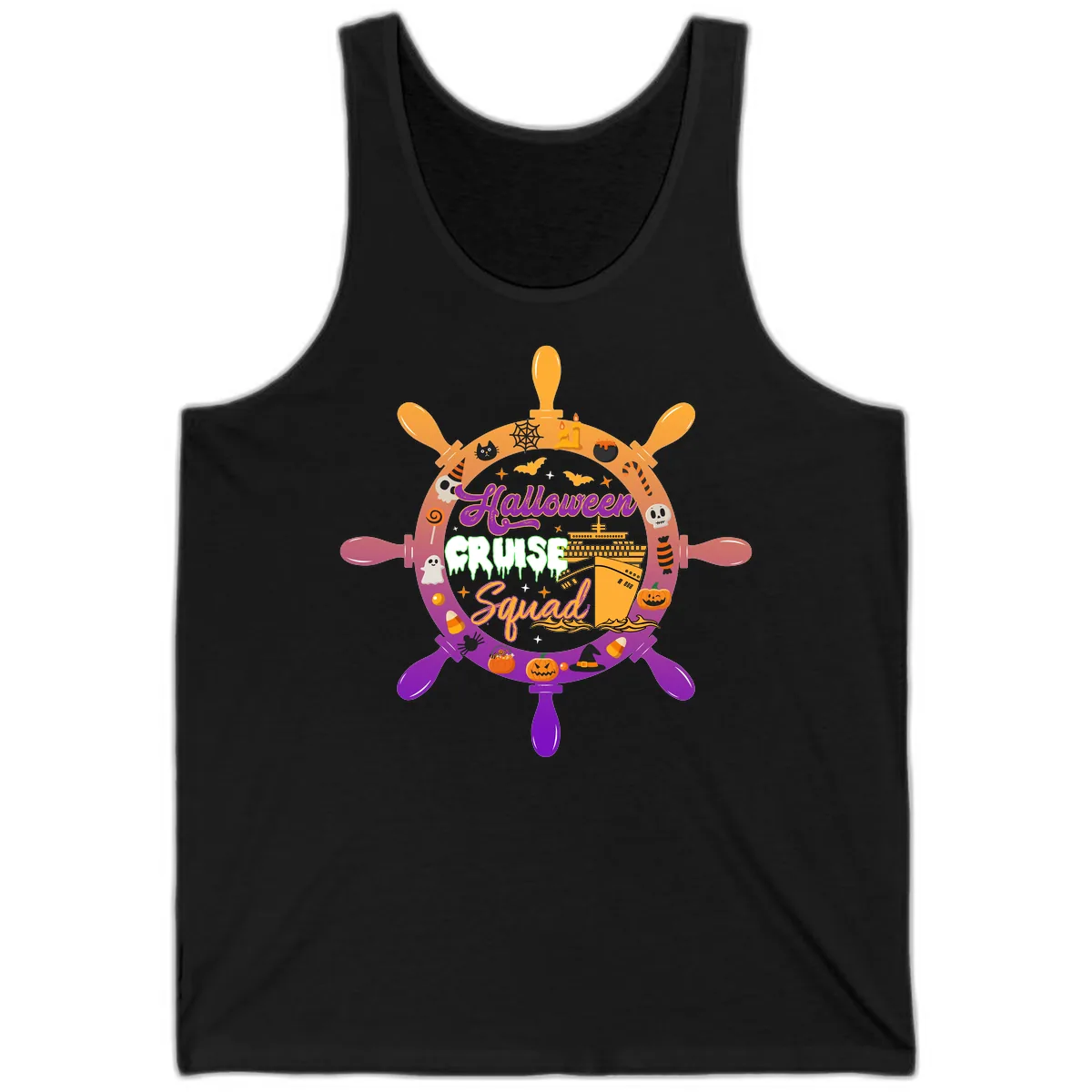 Halloween Cruise Squad Ship Wheel Tank in Black