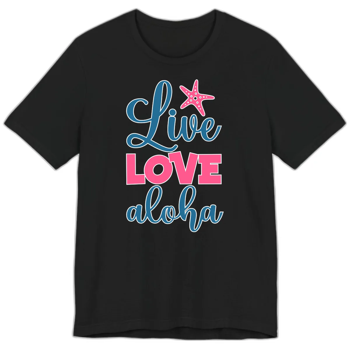 Live Life Aloha Starfish Premium T-Shirt in Black