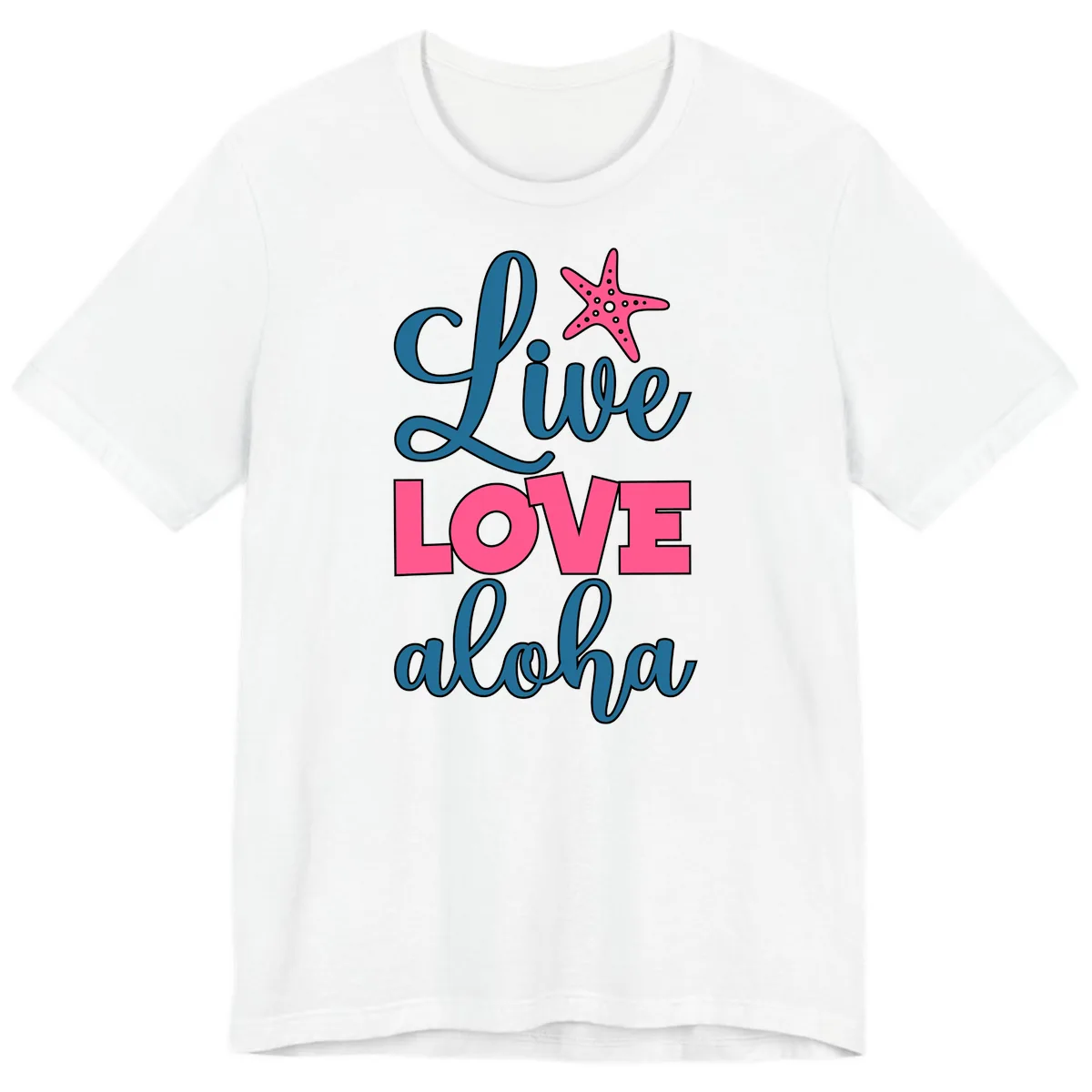 Live Life Aloha Starfish Premium T-Shirt in White