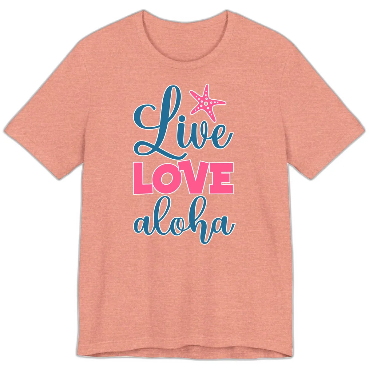 Live Life Aloha Starfish Premium T-Shirt in Heather Sunset