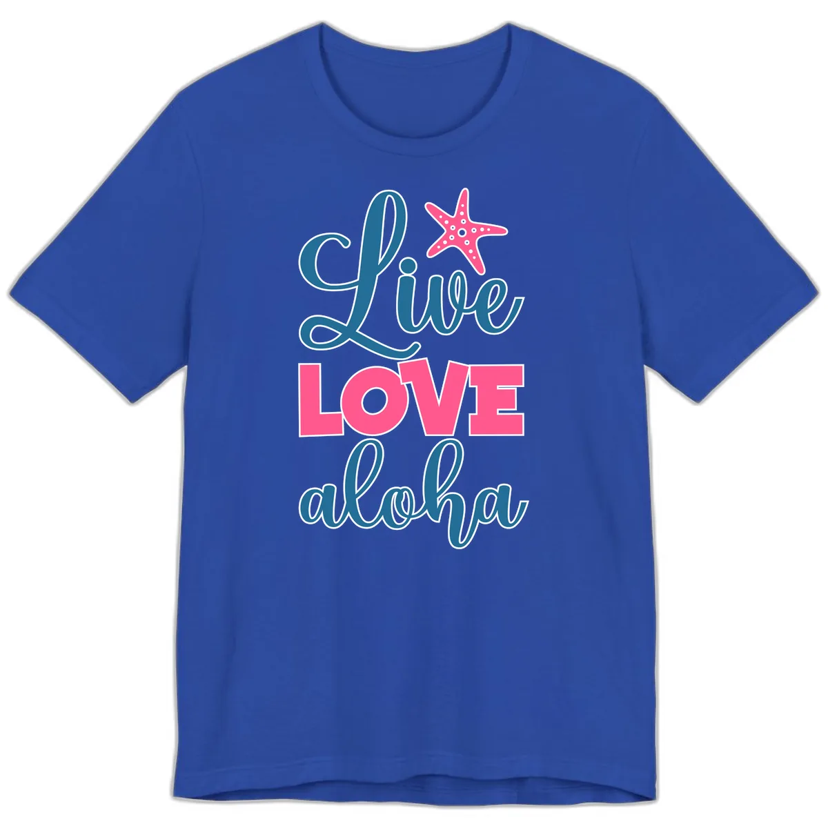 Live Life Aloha Starfish Premium T-Shirt in True Royal