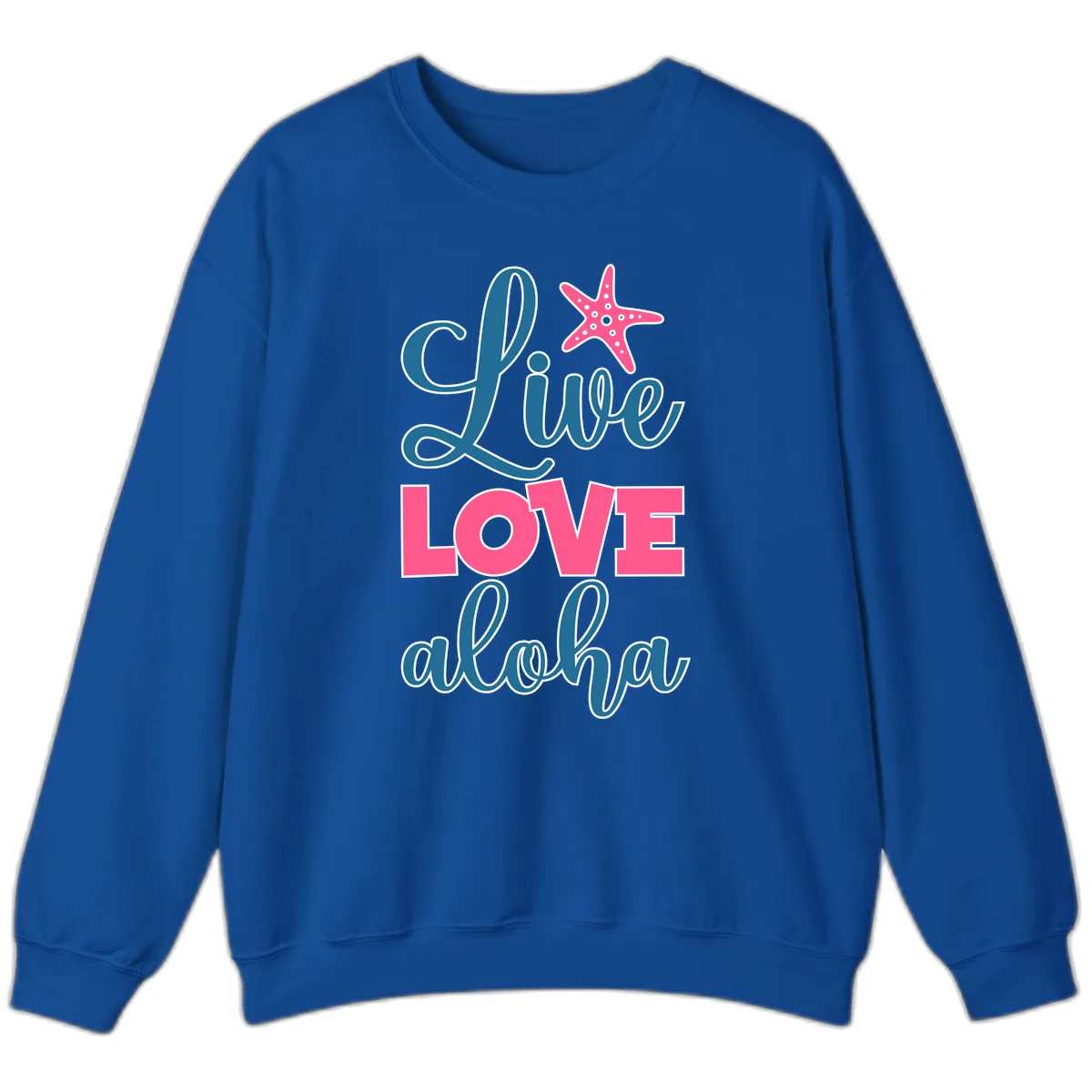 Live Life Aloha Starfish Sweatshirt in Royal