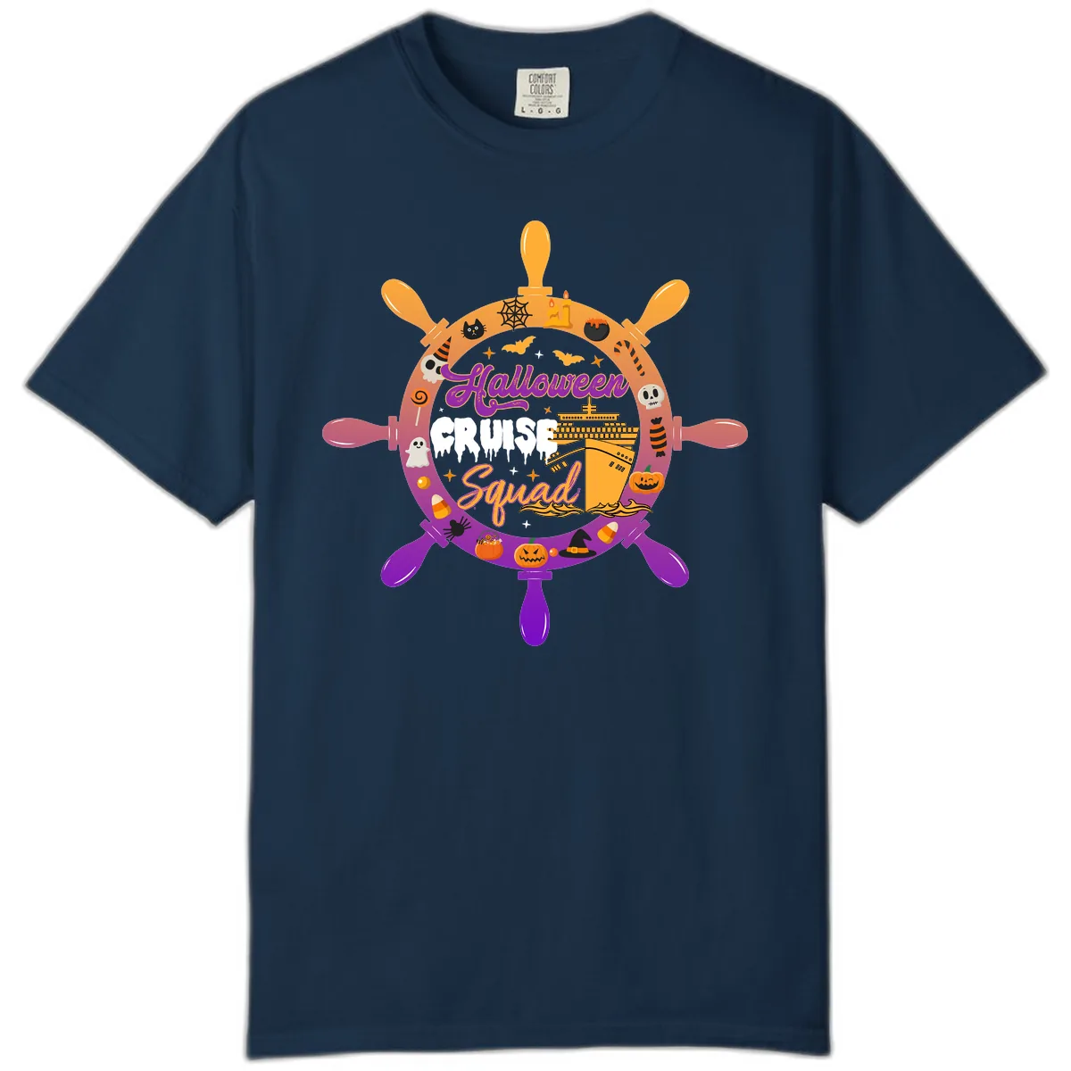 Halloween Cruise Squad Comfort Color in True Navy
