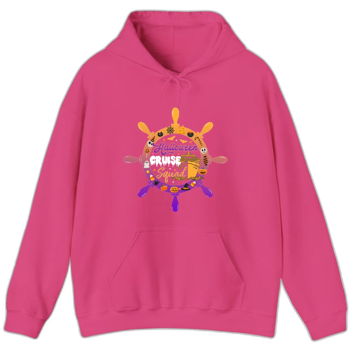 Halloween Cruise Squad Hoodie in Heliconia