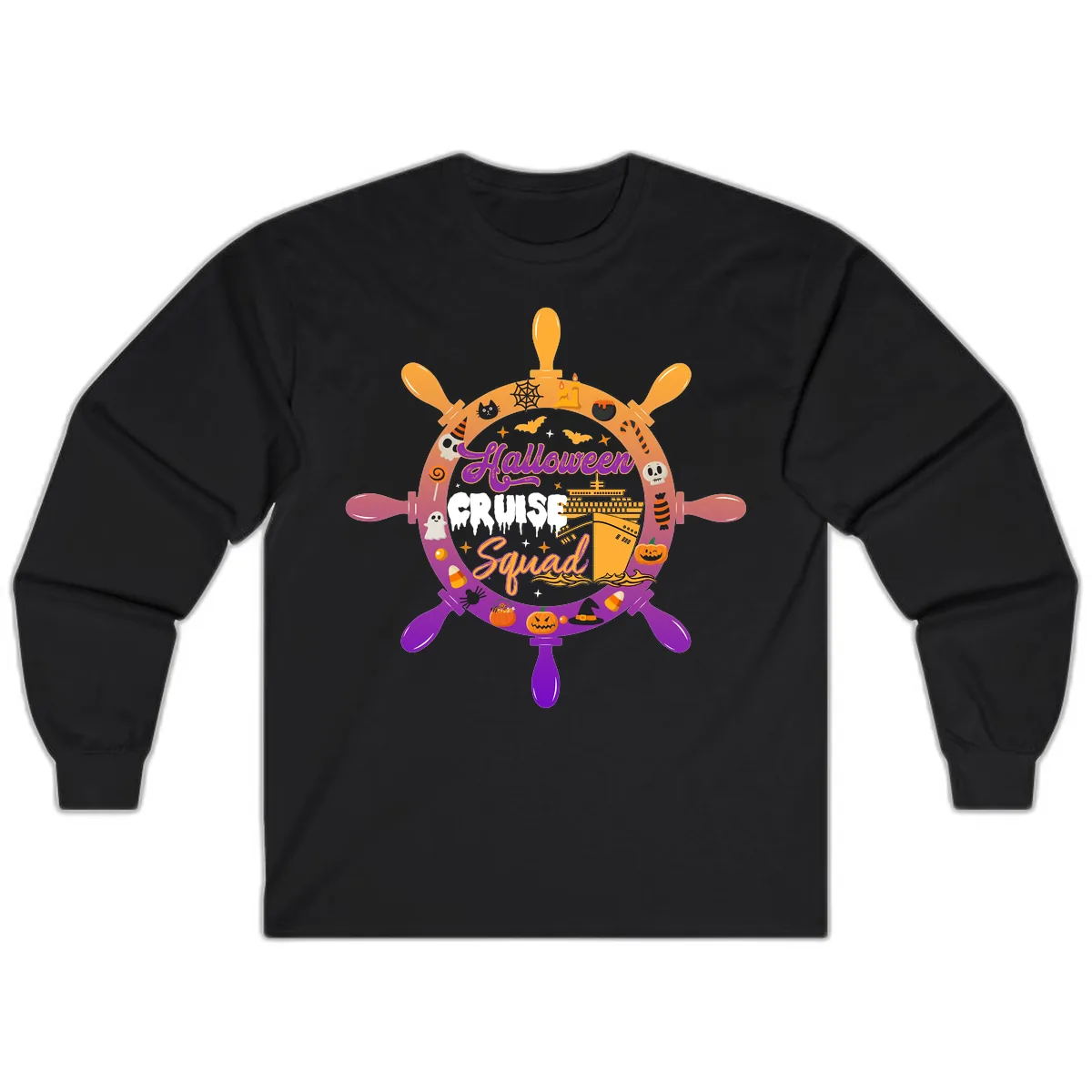 Halloween Cruise Squad Long Sleeve in Black