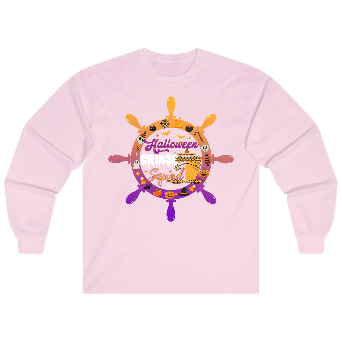 Halloween Cruise Squad Long Sleeve in Light Pink