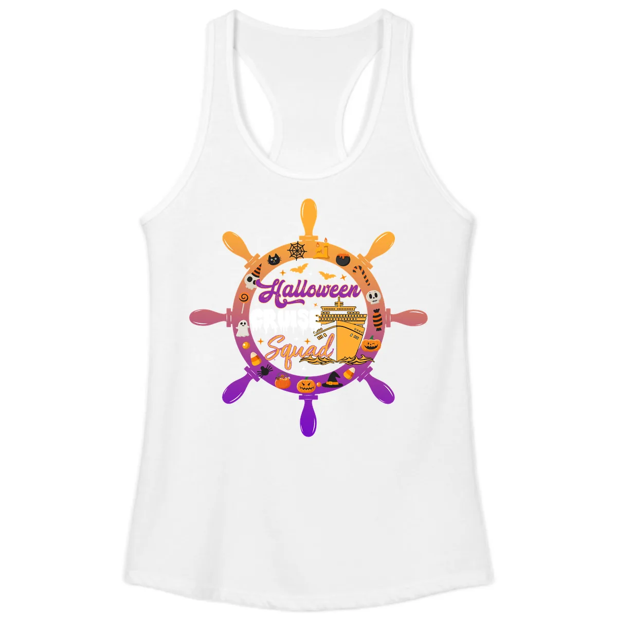 Halloween Cruise Squad Ladies Tank in White