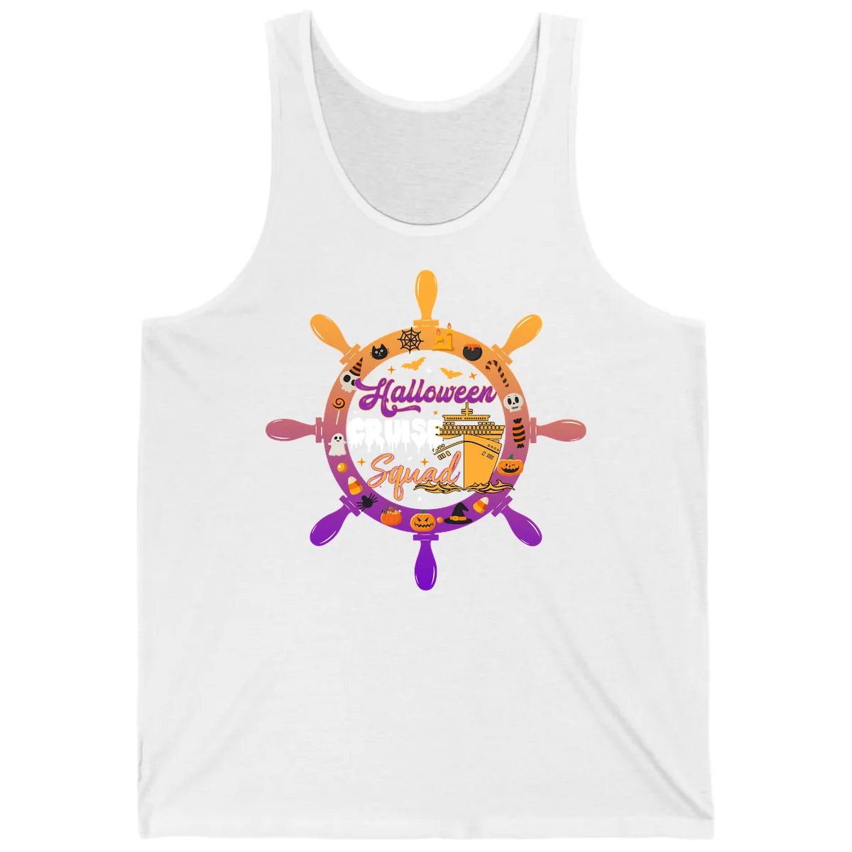Halloween Cruise Squad Tank in White