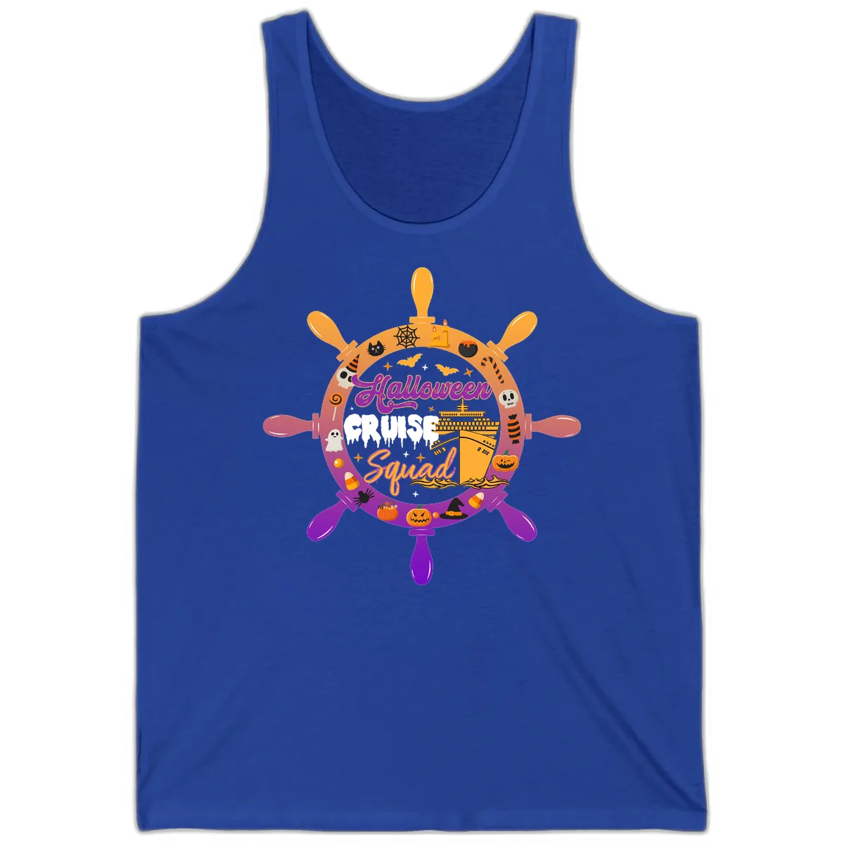 Halloween Cruise Squad Tank in True Royal