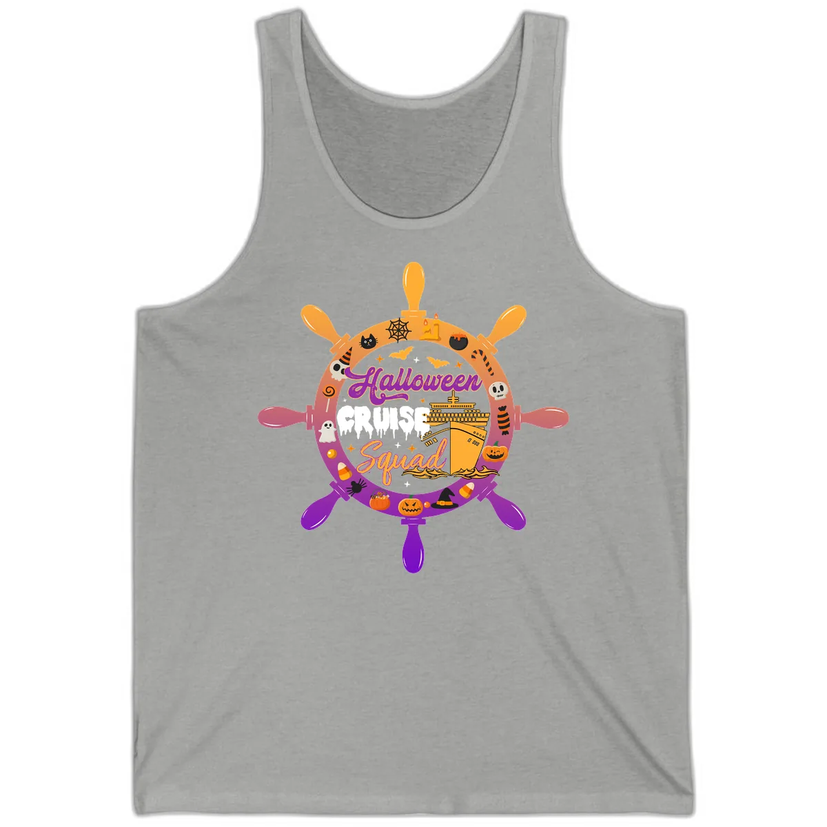 Halloween Cruise Squad Tank in Athletic Heather