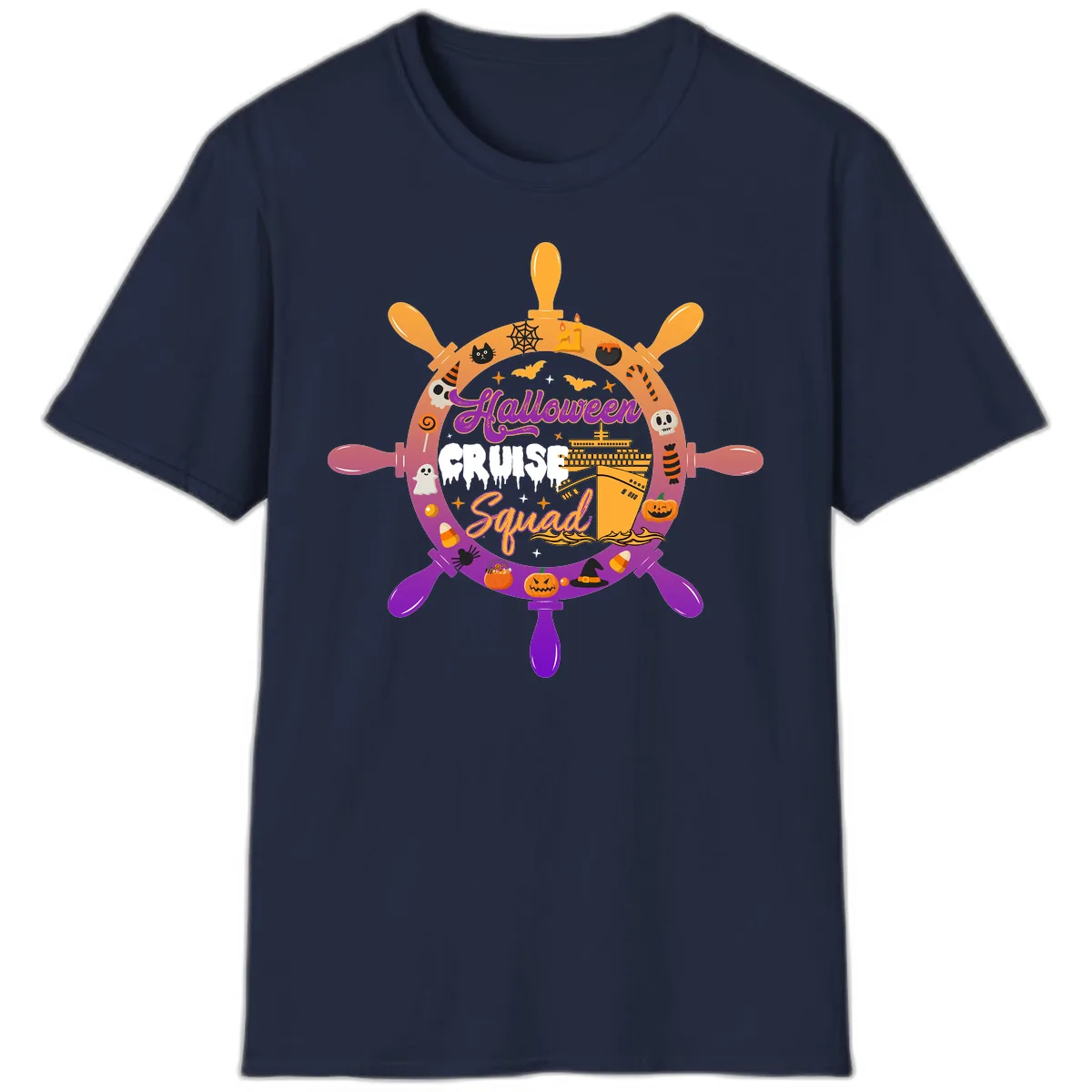 Halloween Cruise Squad T-Shirt in Navy