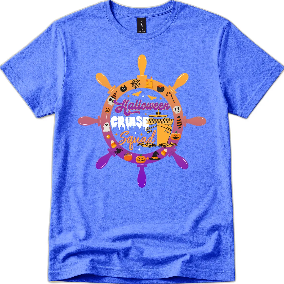 Halloween Cruise Squad T-Shirt in Heather Royal