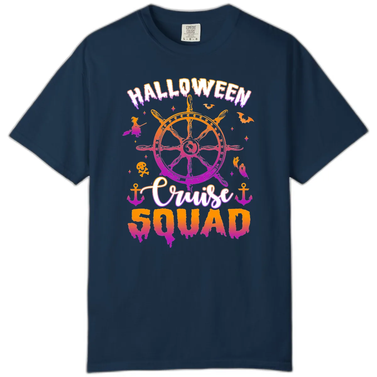 Halloween Cruise Squad Comfort Color in True Navy
