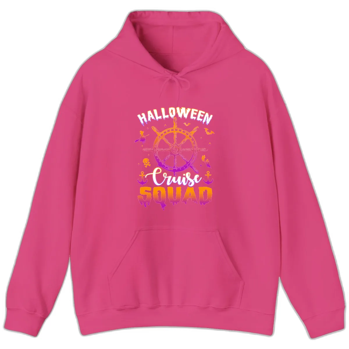 Halloween Cruise Squad Hoodie in Heliconia