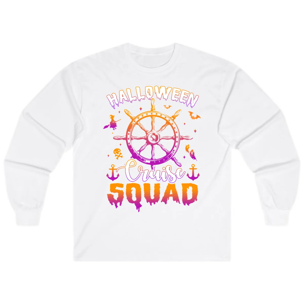 Halloween Cruise Squad Long Sleeve in White