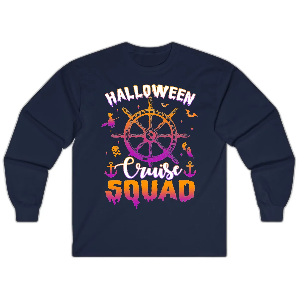Halloween Cruise Squad Long Sleeve in Navy