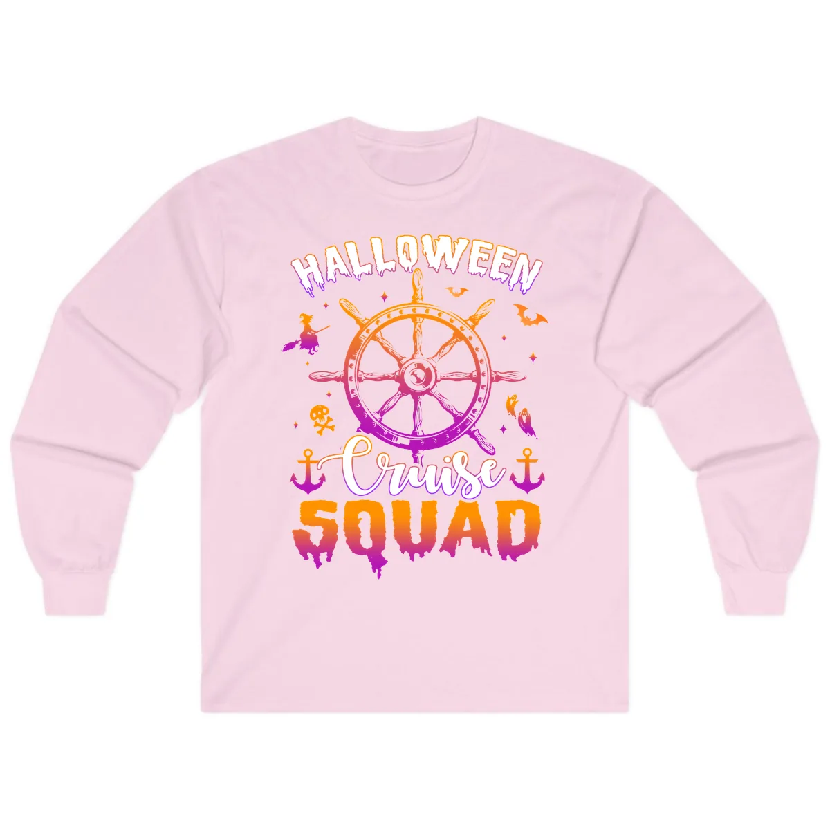 Halloween Cruise Squad Long Sleeve in Light Pink