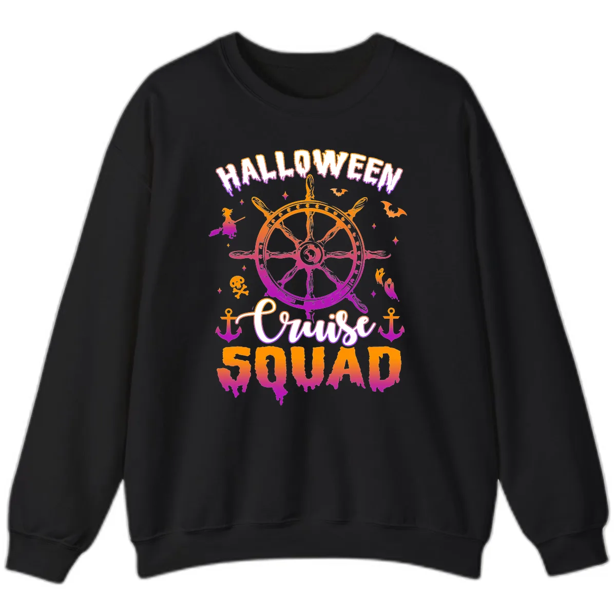 Halloween Cruise Squad Sweatshirt in Black