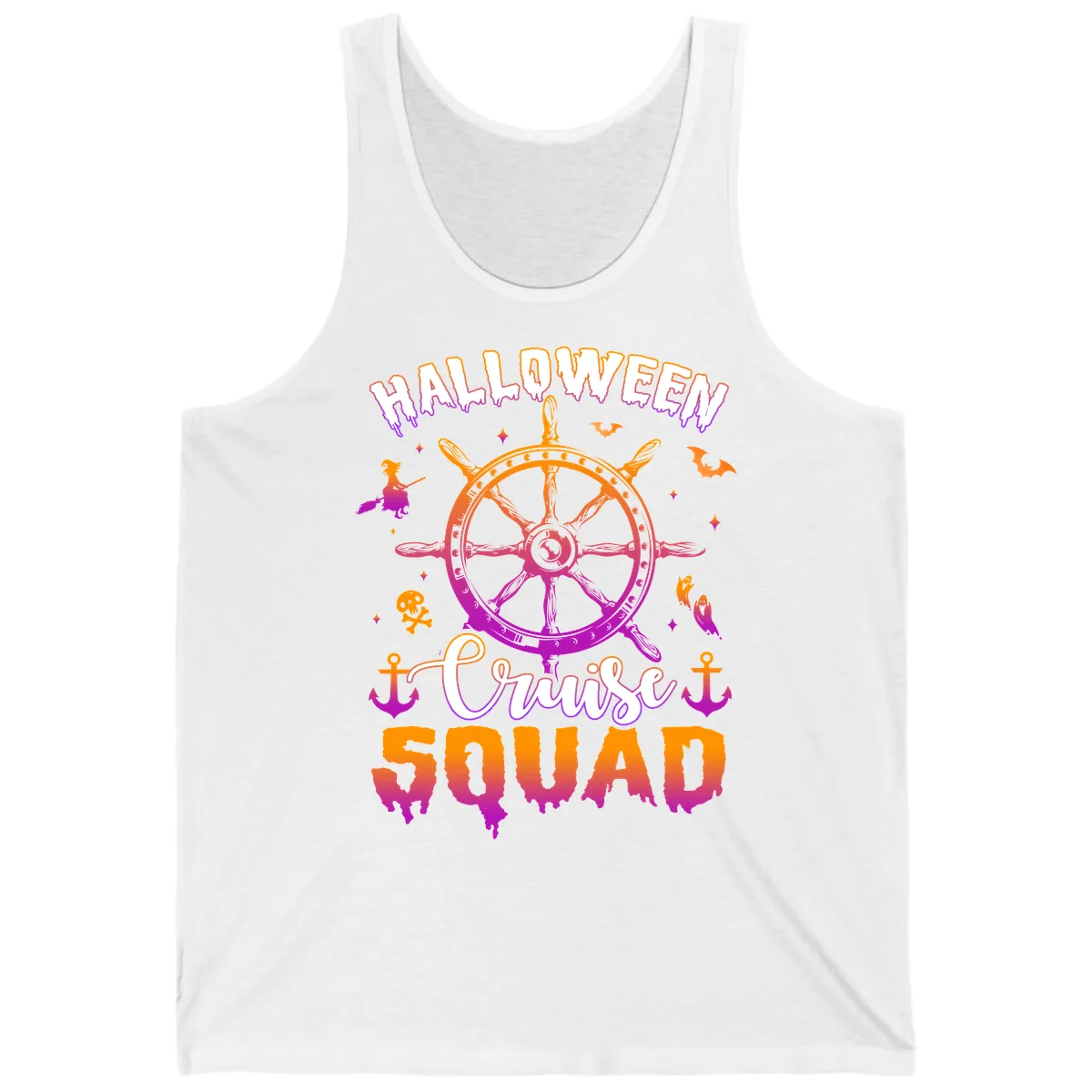 Halloween Cruise Squad Tank in White