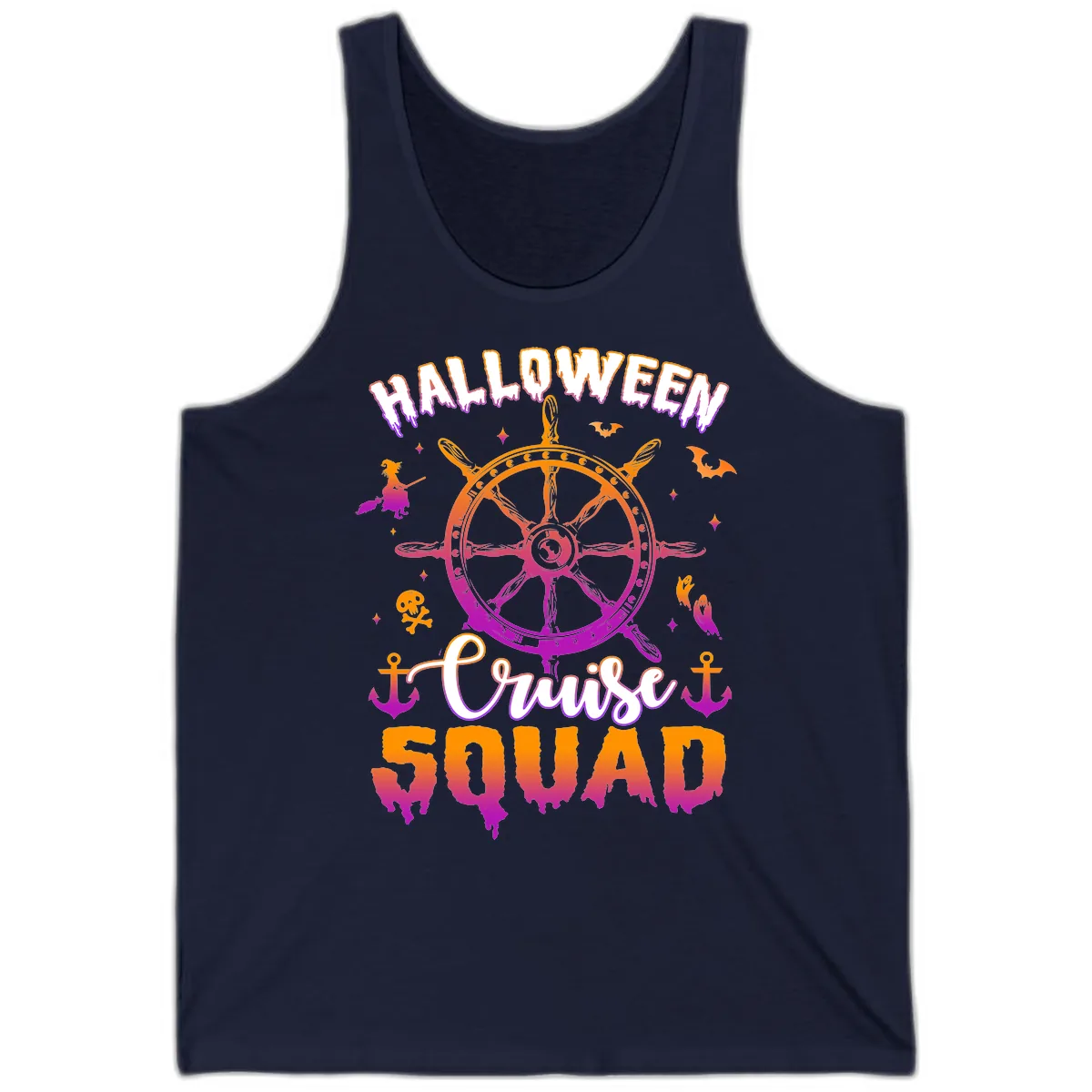 Halloween Cruise Squad Tank in Navy