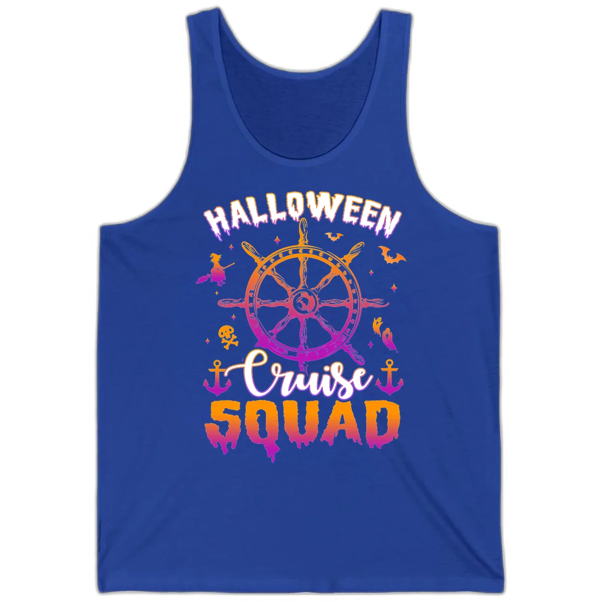 Halloween Cruise Squad Tank in True Royal