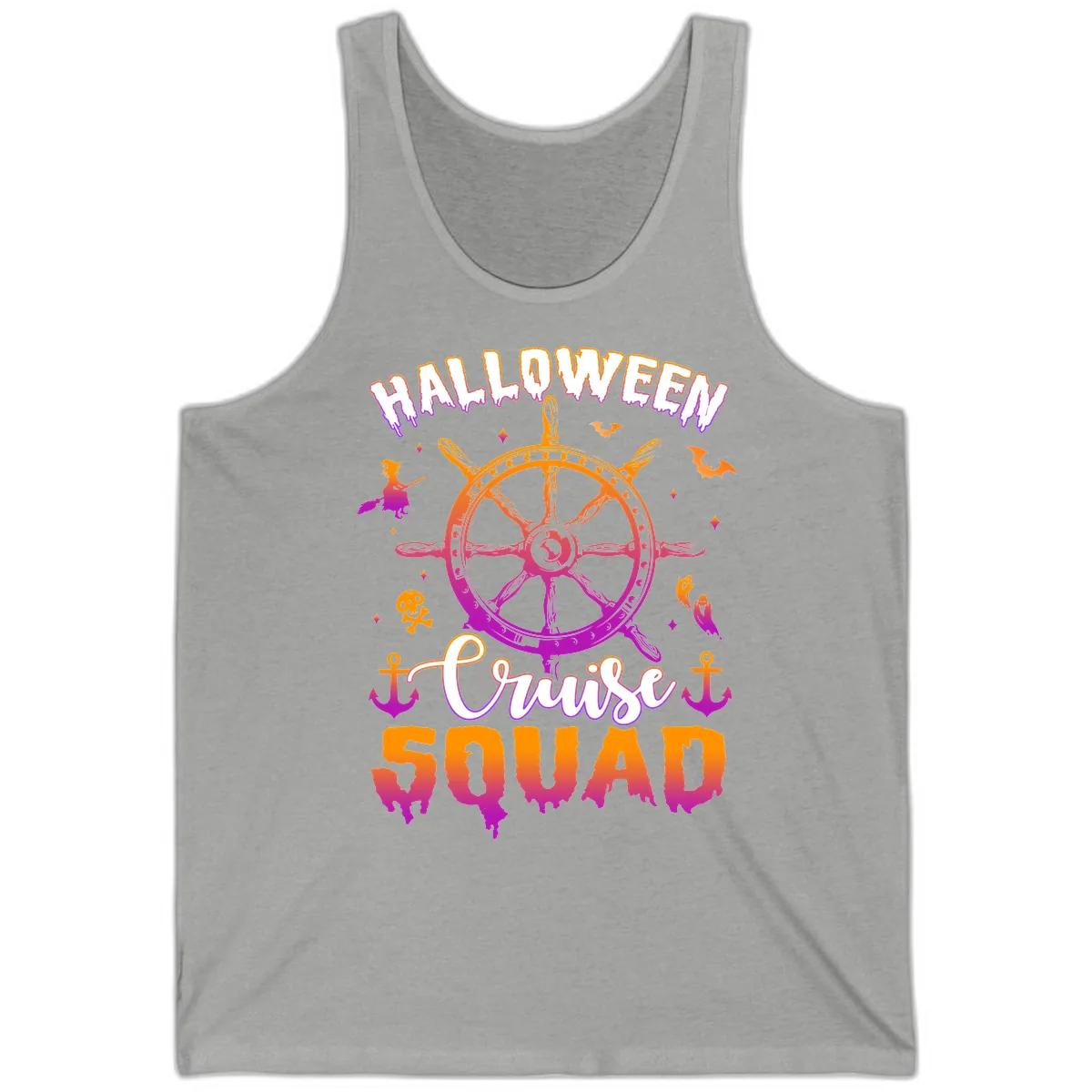 Halloween Cruise Squad Tank in Athletic Heather