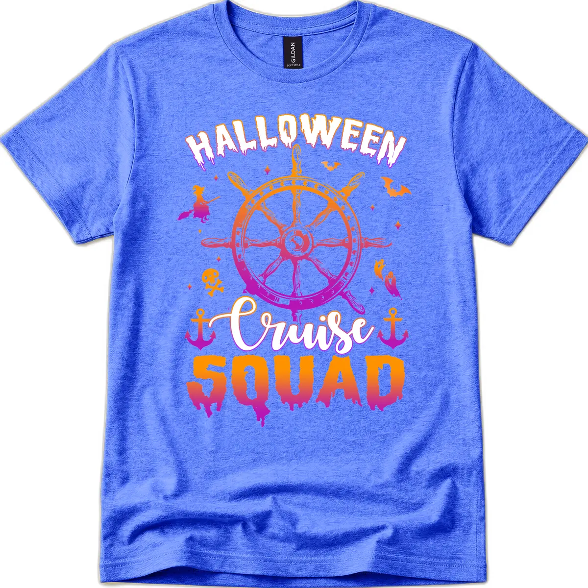 Halloween Cruise Squad T-Shirt in Heather Royal