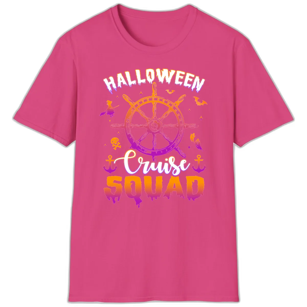 Halloween Cruise Squad T-Shirt in Heliconia