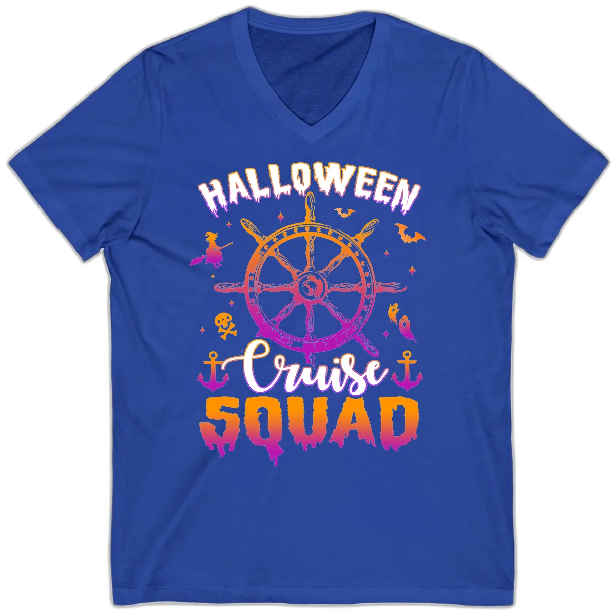 Halloween Cruise Squad V-Neck in True Royal