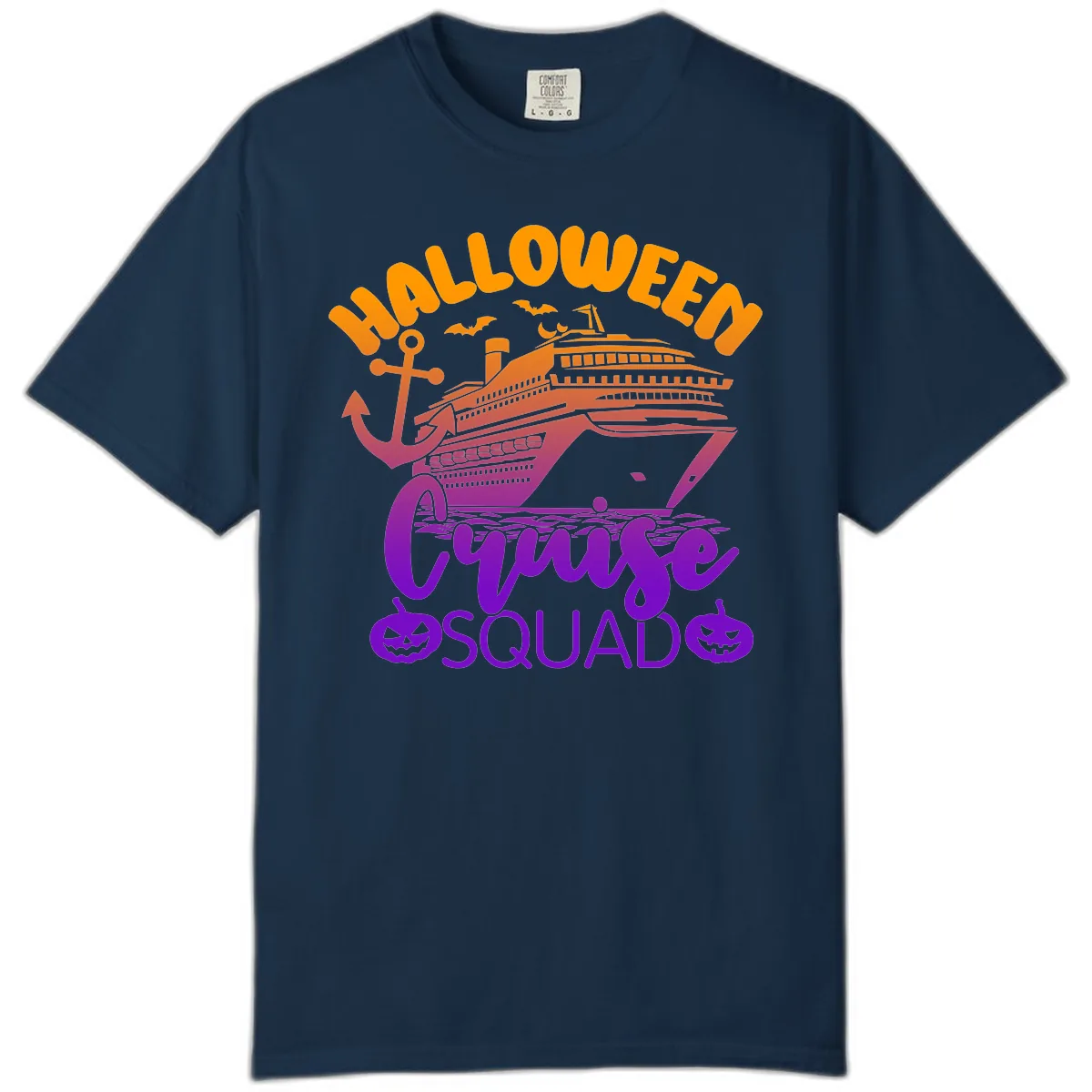 Halloween Cruise Squad Comfort Color in True Navy