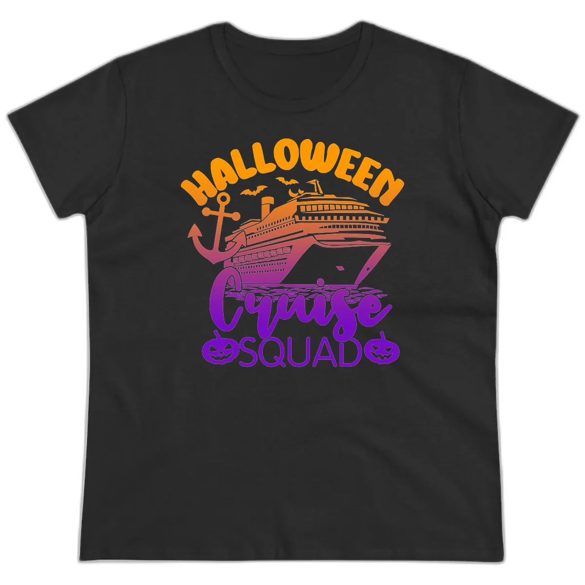 Halloween Cruise Squad Ladies Tee in Black