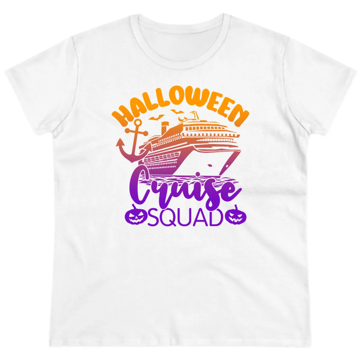 Halloween Cruise Squad Ladies Tee in White