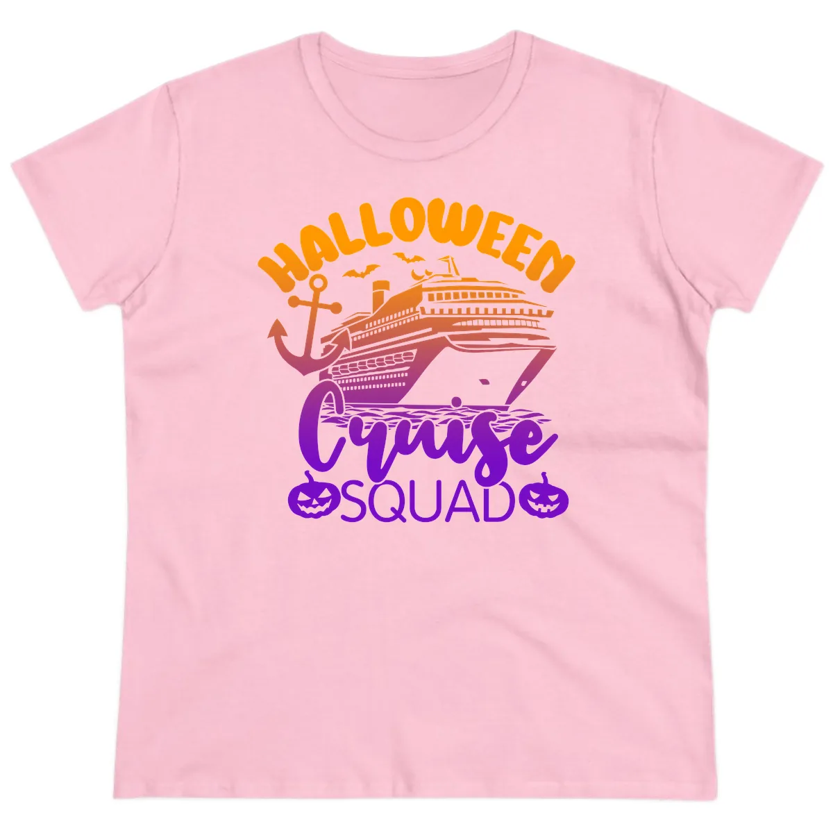 Halloween Cruise Squad Ladies Tee in Light Pink