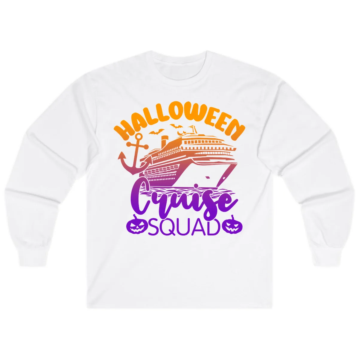 Halloween Cruise Squad Long Sleeve in White