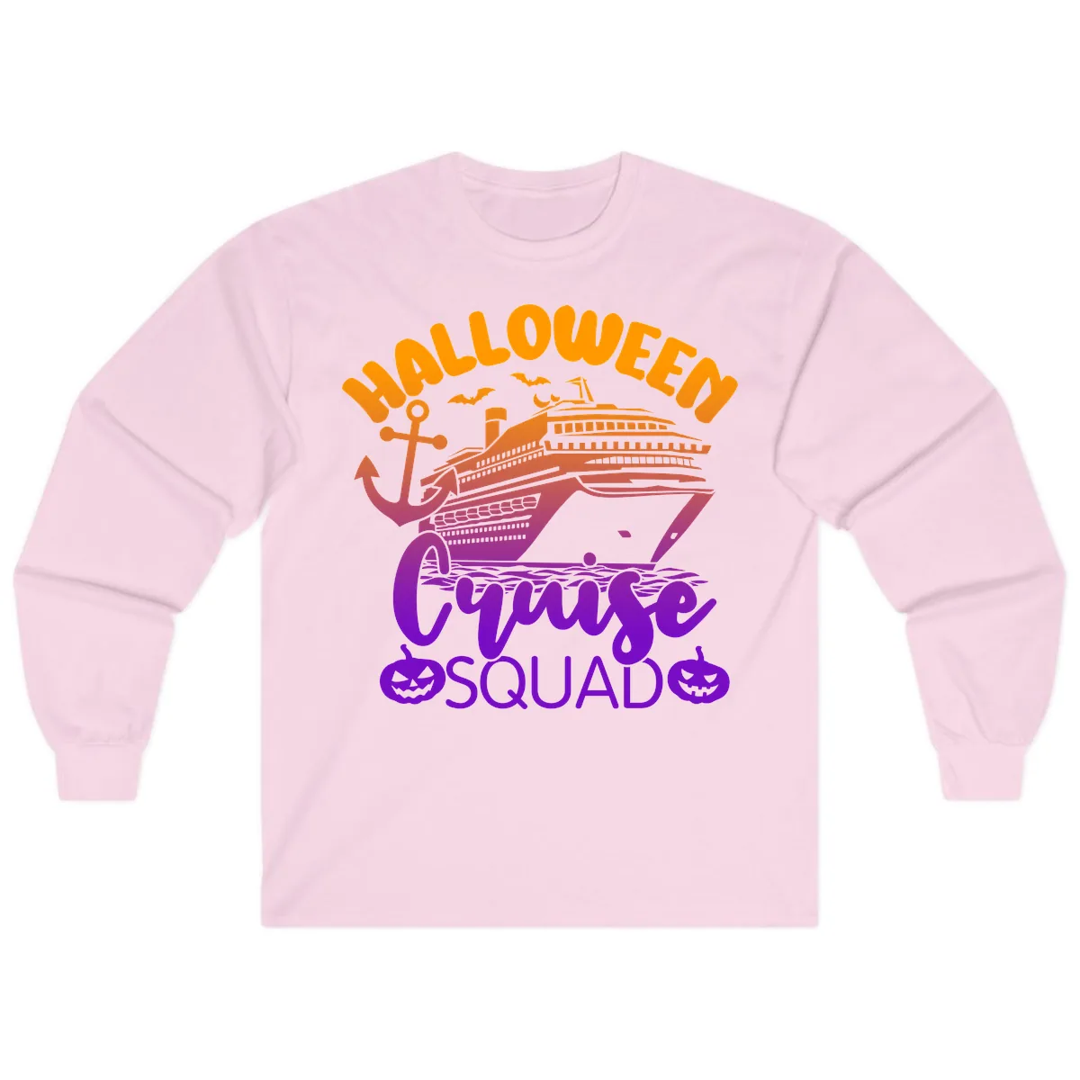 Halloween Cruise Squad Long Sleeve in Light Pink
