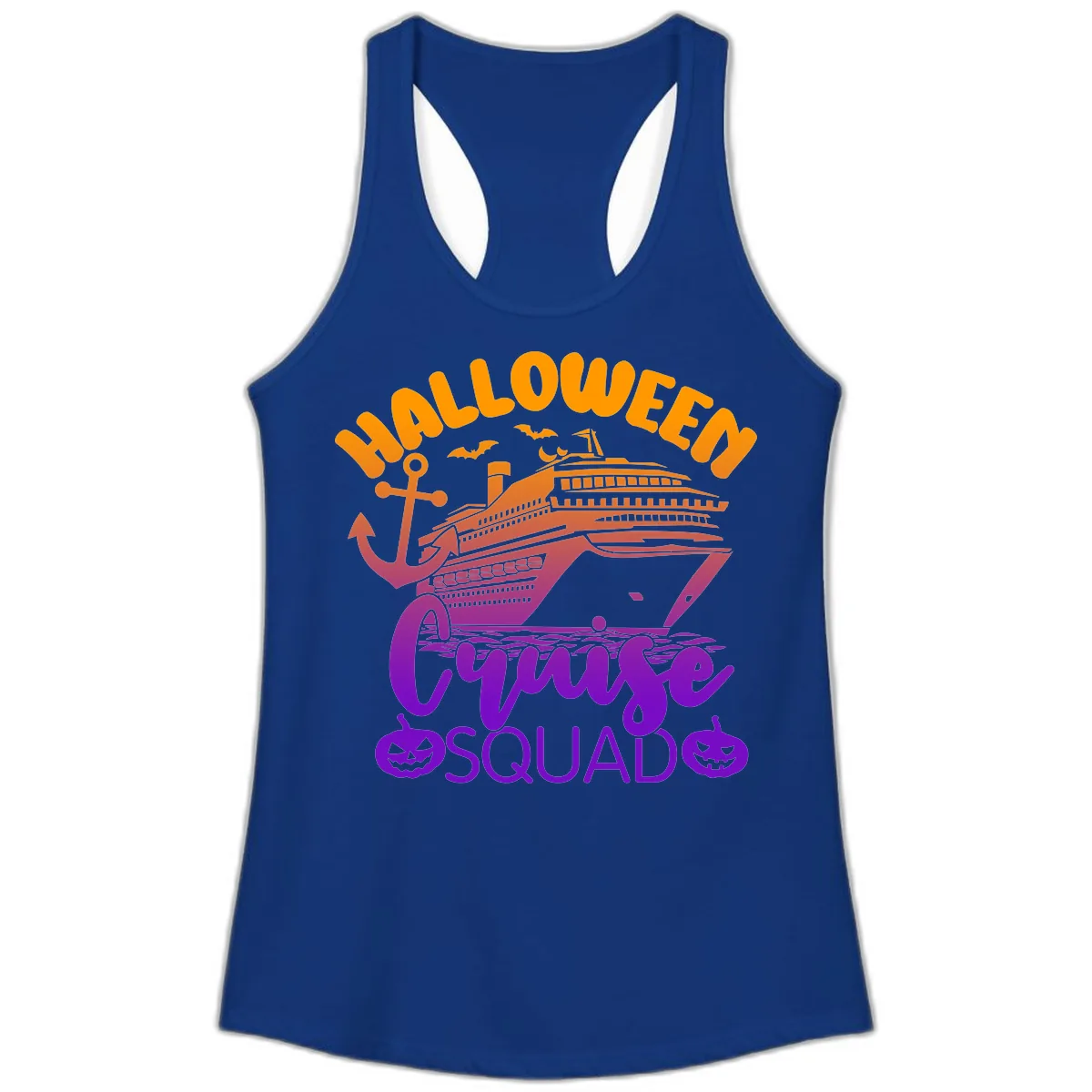 Halloween Cruise Squad Ladies Tank in Solid Royal