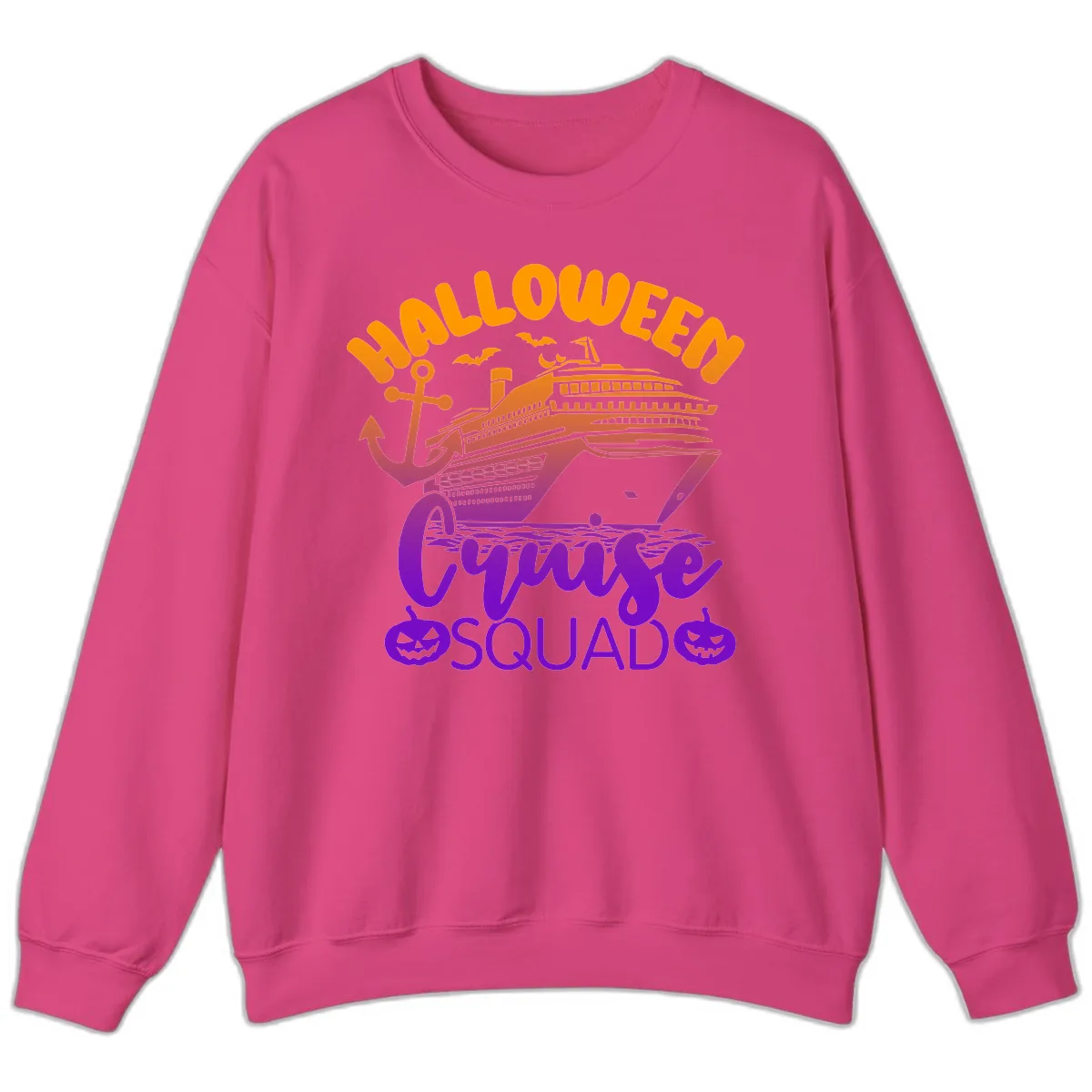 Halloween Cruise Squad Sweatshirt in Heliconia