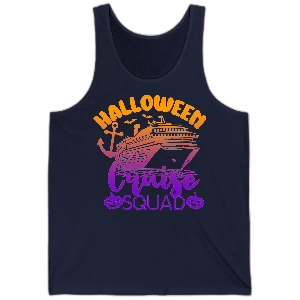 Halloween Cruise Squad Tank in Navy