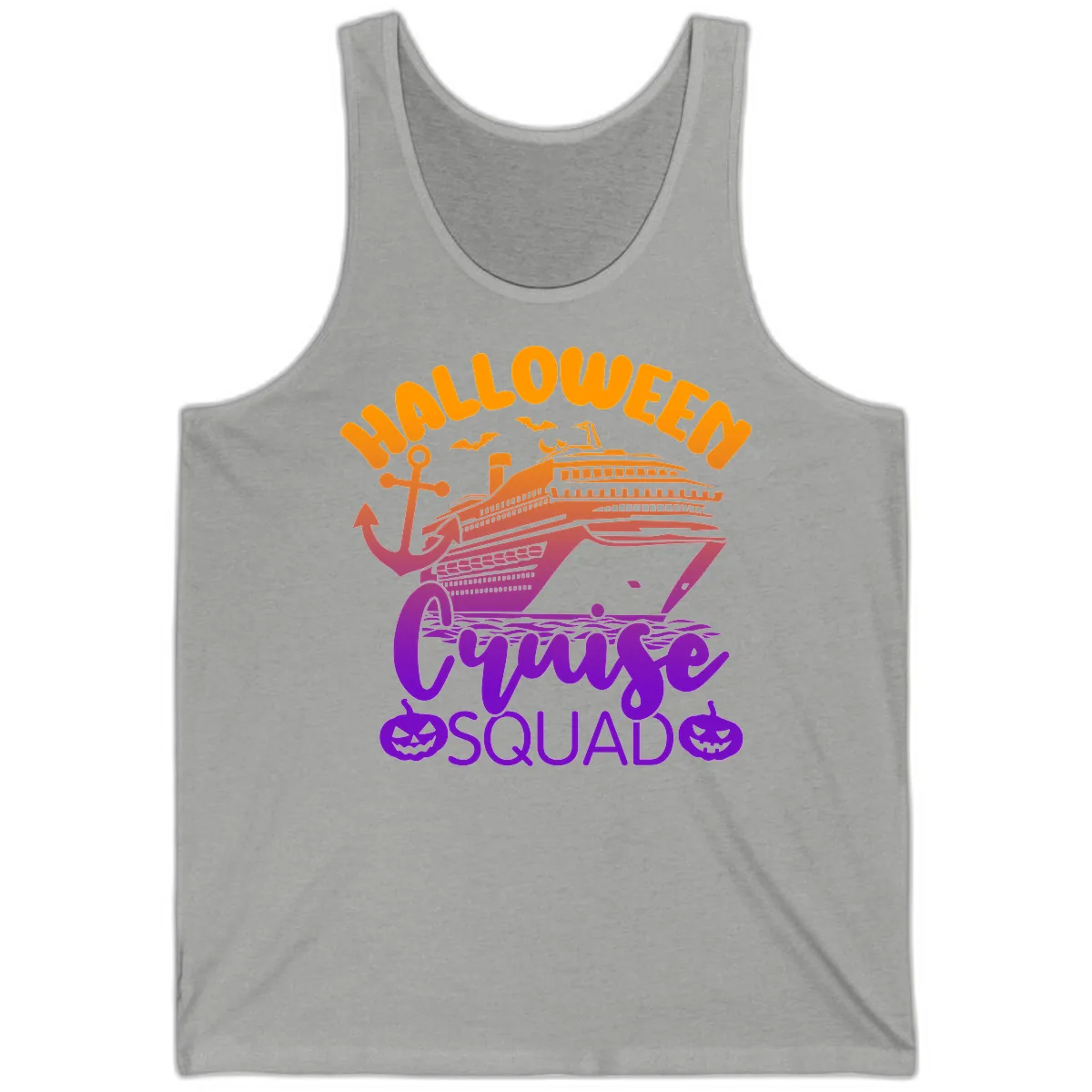 Halloween Cruise Squad Tank in Athletic Heather