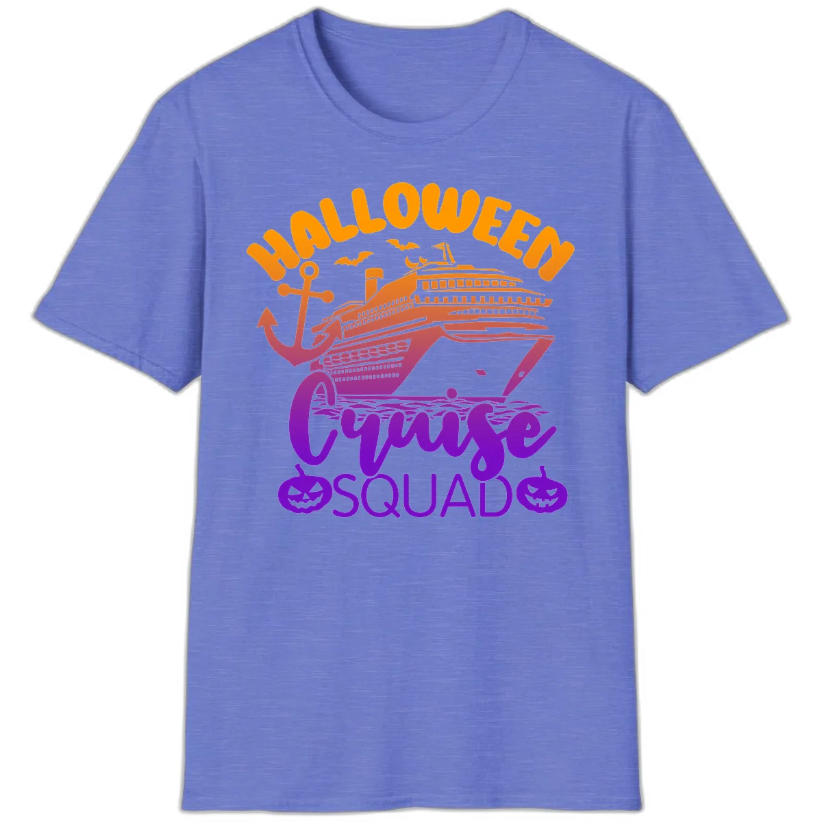 Halloween Cruise Squad T-Shirt in Heather Royal