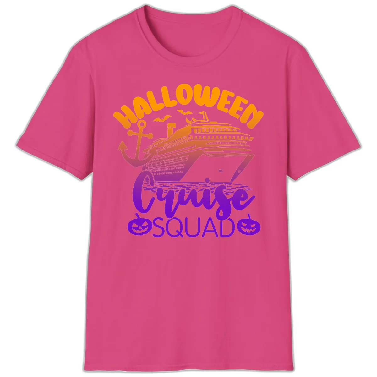 Halloween Cruise Squad T-Shirt in Heliconia
