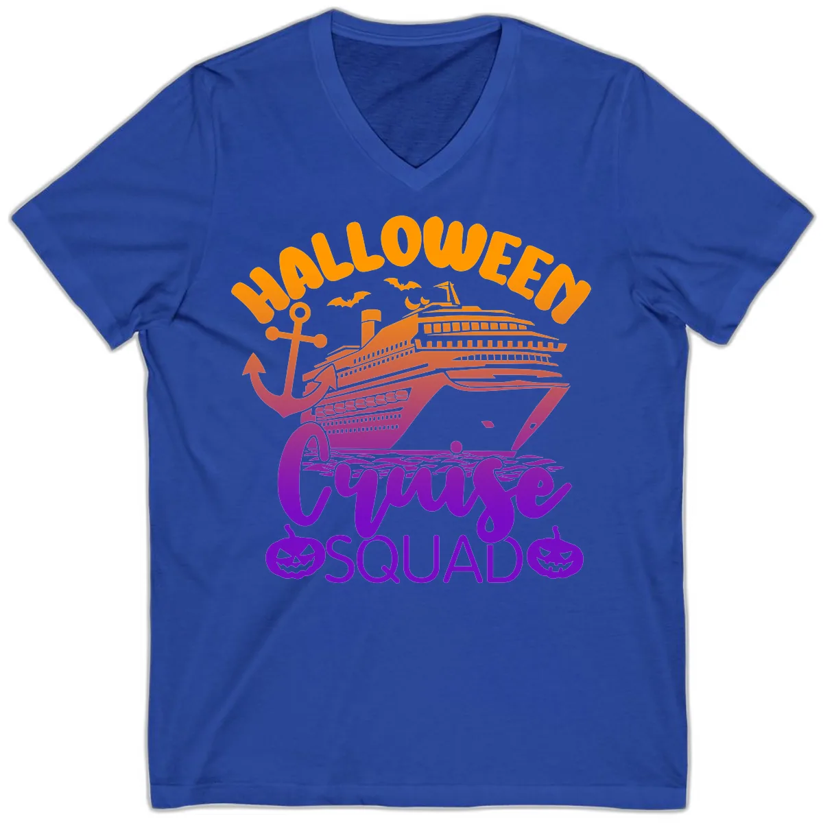Halloween Cruise Squad V-Neck in True Royal