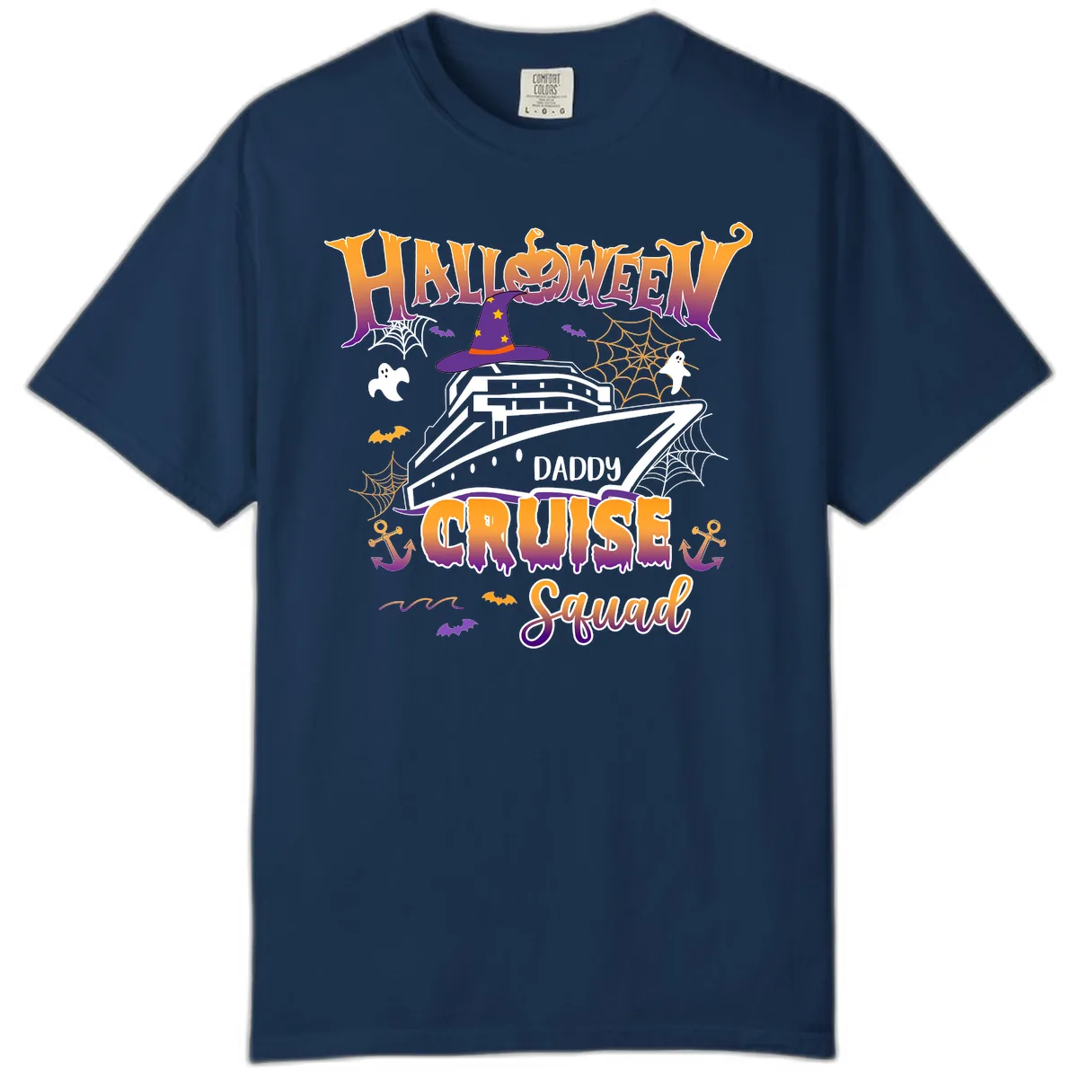 Halloween Daddy Cruise Squad Comfort Color in Navy