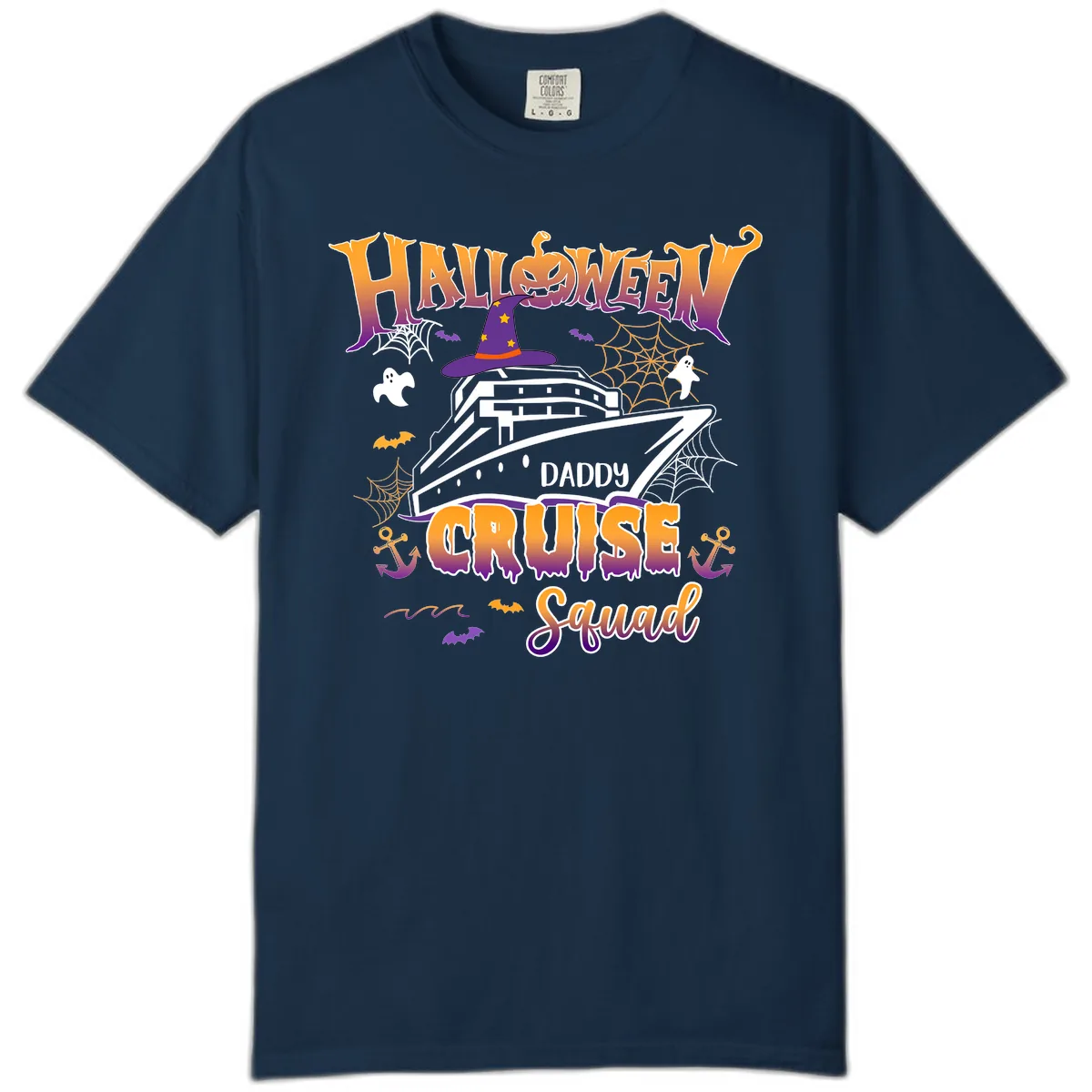 Halloween Daddy Cruise Squad Comfort Color in True Navy