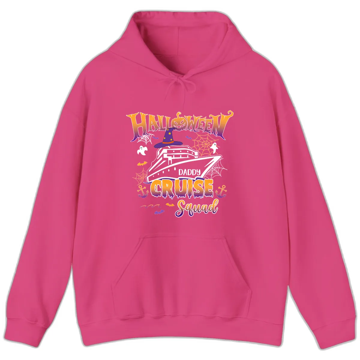 Halloween Daddy Cruise Squad Hoodie in Heliconia
